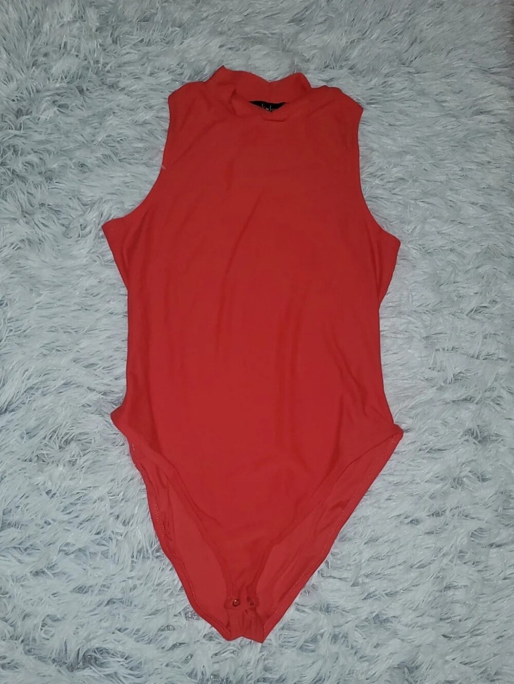 **Derek Heart Red Orange Mock Neck Sleeveless Bodysuit Size Medium NWT**